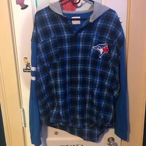 Toronto blue jays hooded flannel